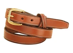 TORY LEATHER Crossed Keeper Belt with Brass Buckle Online