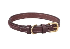 TORY LEATHER Narrow Square-Raised Dog Collar with Nameplate Space Best
