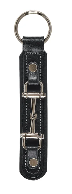 TORY LEATHER Snaffle Bit Padded Leather Key Chain New