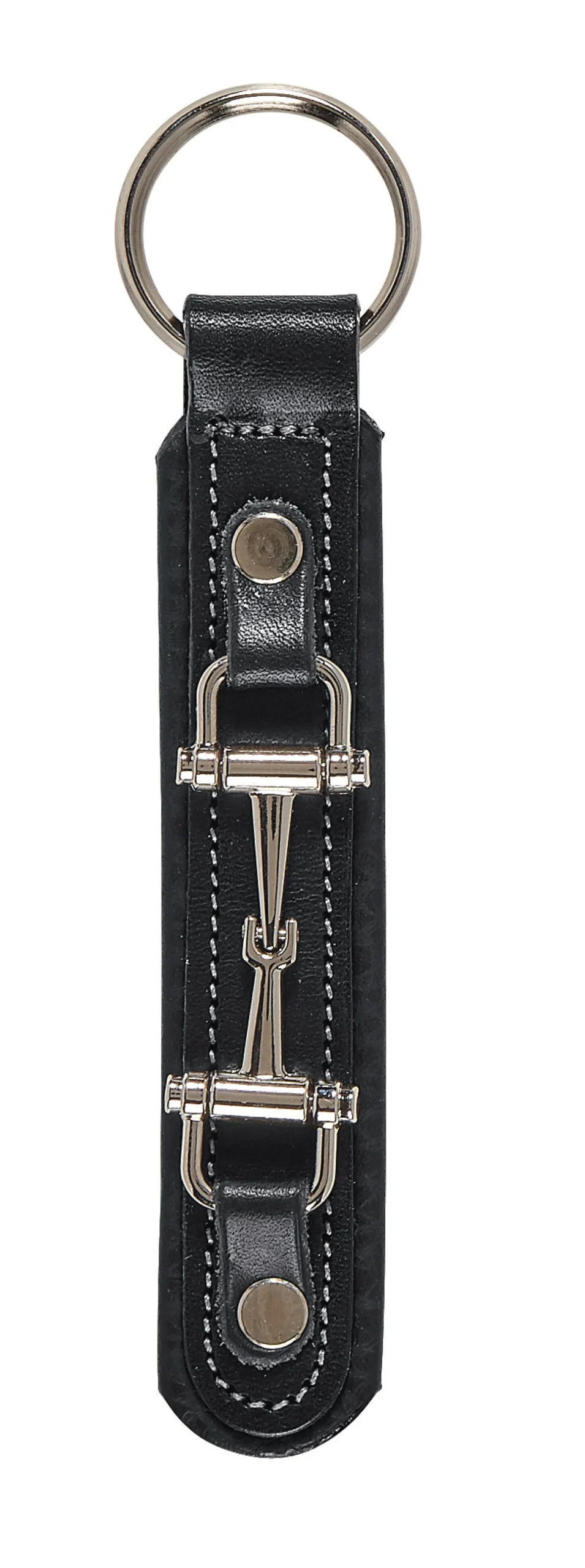 TORY LEATHER Snaffle Bit Padded Leather Key Chain New
