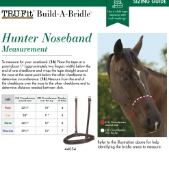 KINGS INTERNATIONAL TRU-Fit™ Build-A-Bridle™ Fancy-Stitched Hunter Noseband Chocolate New