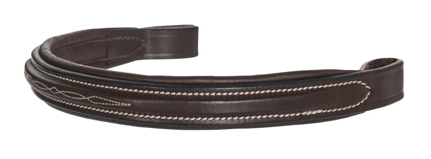 KINGS INTERNATIONAL TRU-Fit™ Build-A-Bridle™ Fancy-Stitched Browband Chocolate Discount