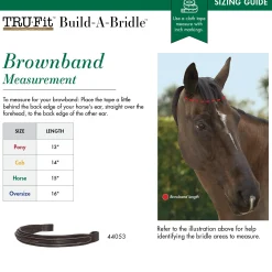 KINGS INTERNATIONAL TRU-Fit™ Build-A-Bridle™ Fancy-Stitched Browband Chocolate Discount