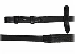 WORLD EQUSTRN BRNDS Vespucci Rubber Reins with Hook Studs Black Hot