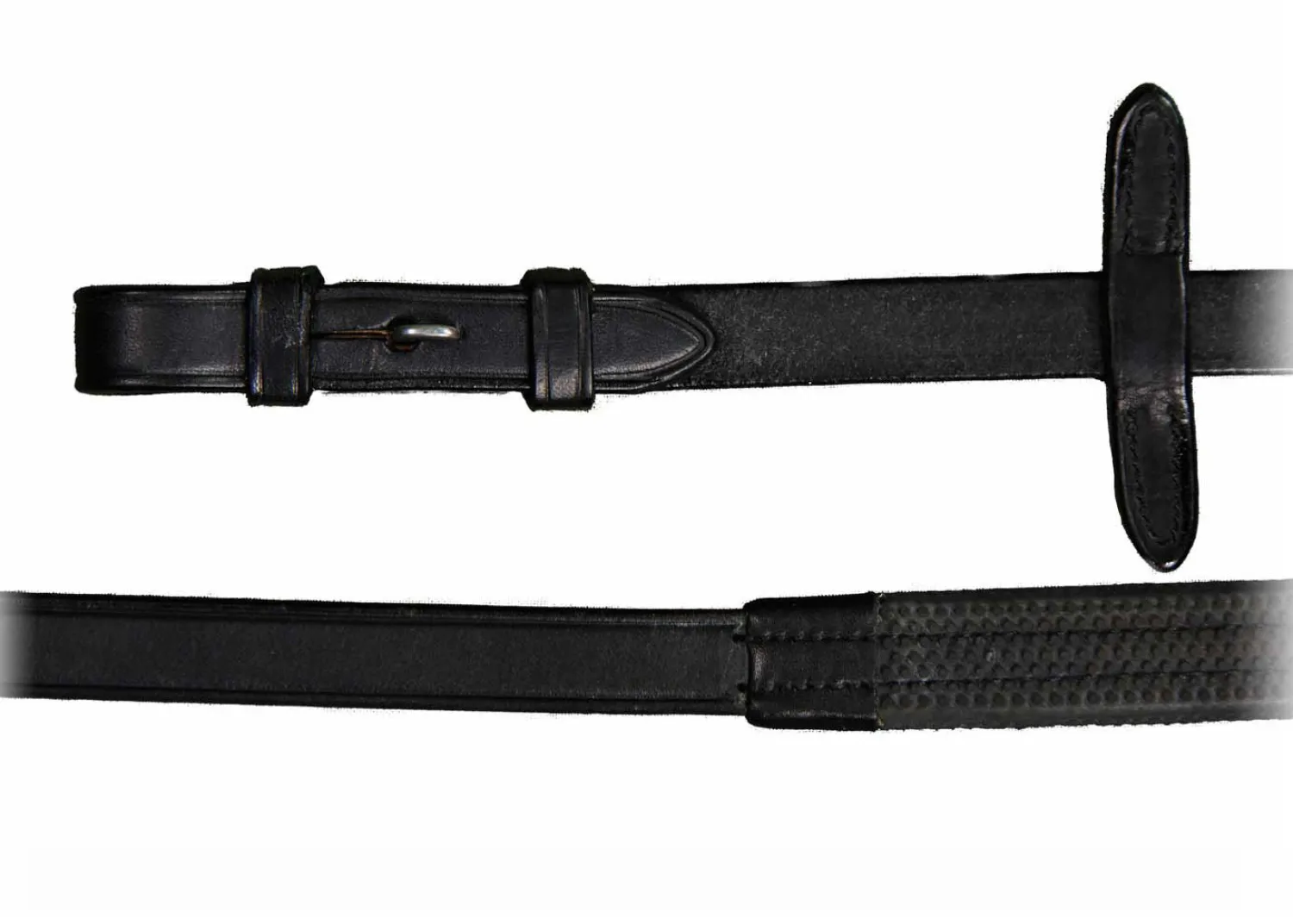 WORLD EQUSTRN BRNDS Vespucci Rubber Reins with Hook Studs Black Hot
