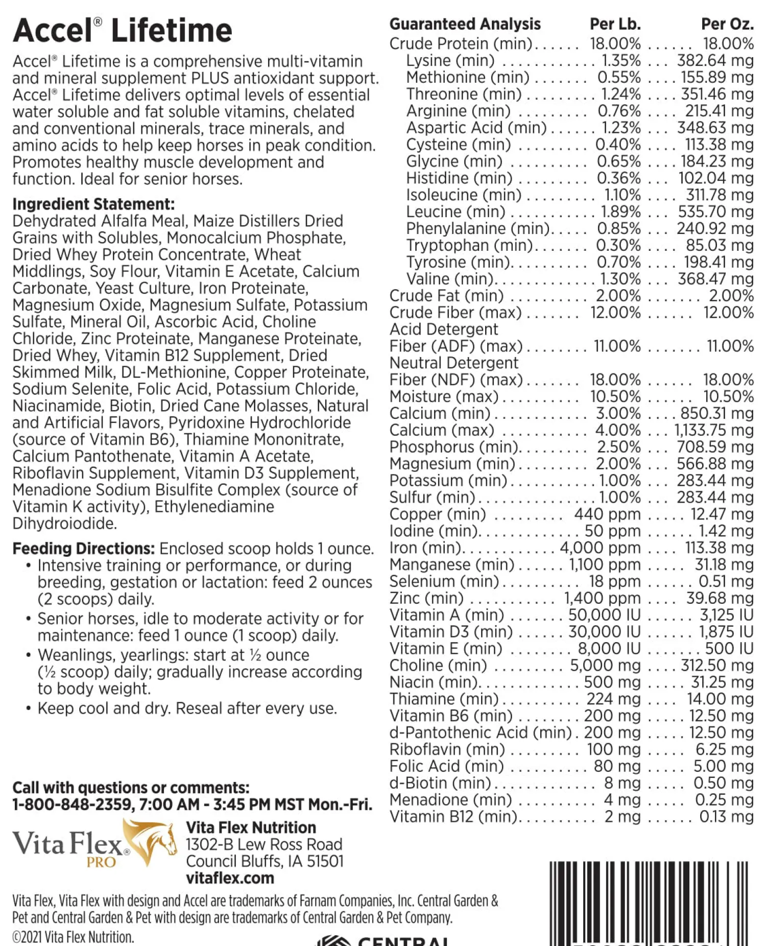 CENTRAL LIFE SCIENCE Vita Flex® Pro Accel Lifetime Health & Wellness Pellets Outlet