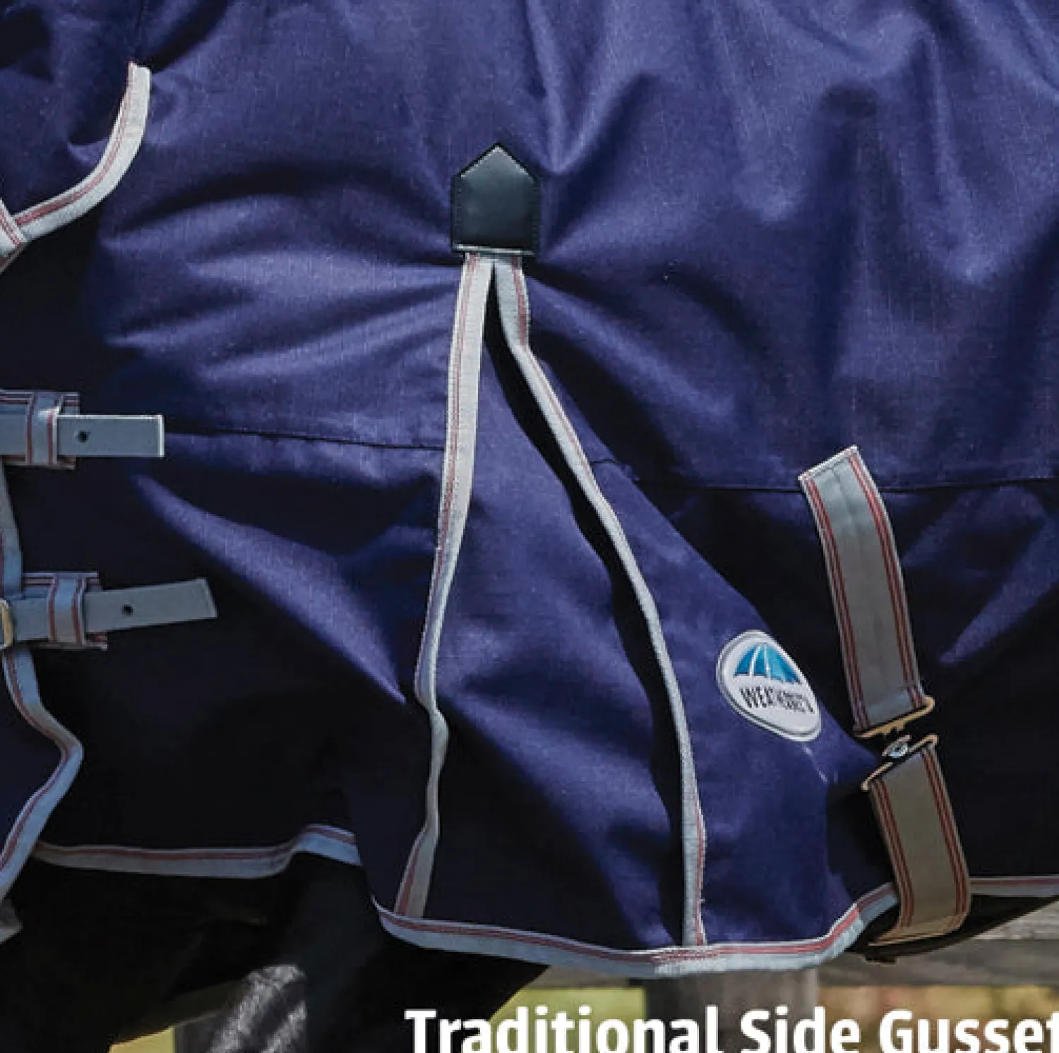 WEATHERBEETA ® ComFiTec™ Essential Combo Neck Medium-Weight Turnout Blanket Navy/Silver/Red Discount