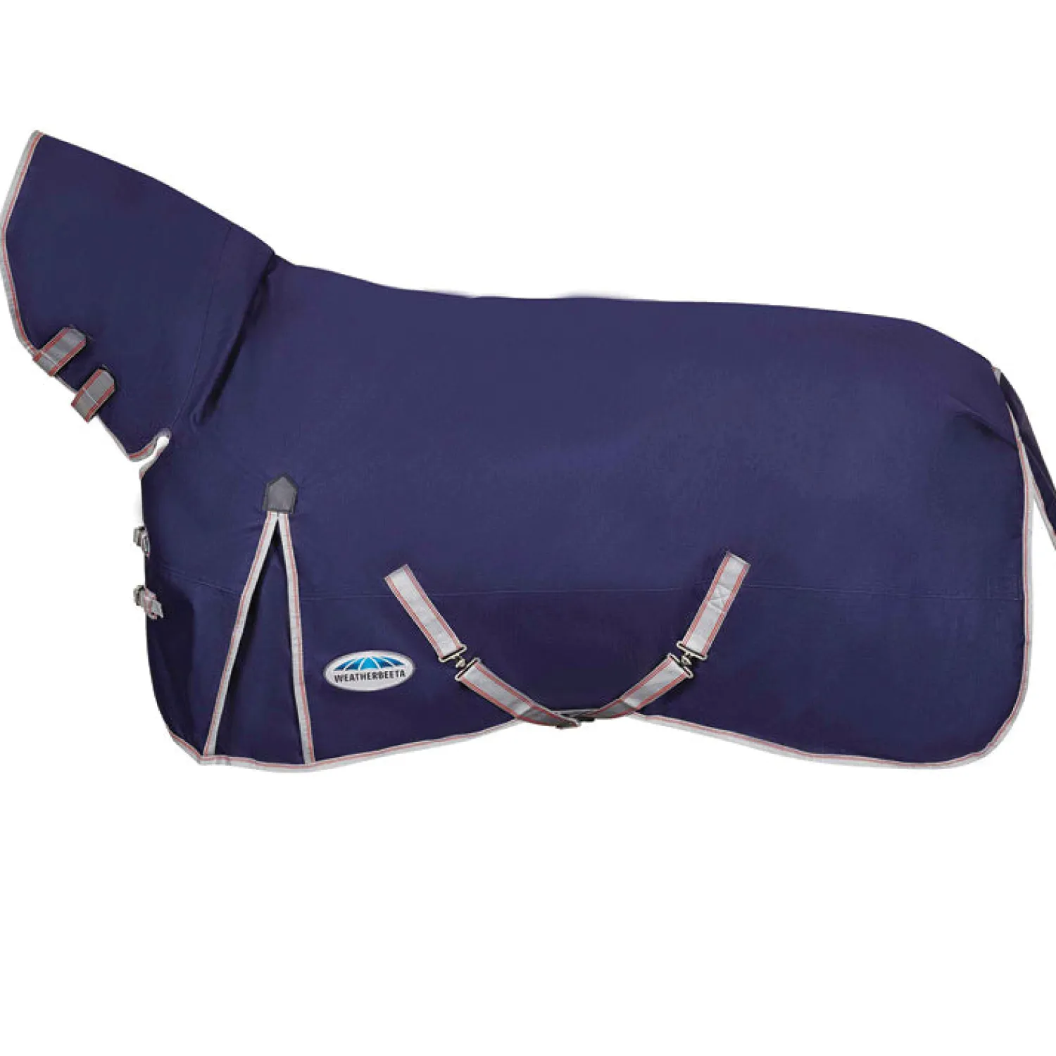 WEATHERBEETA ® ComFiTec™ Essential Combo Neck Medium-Weight Turnout Blanket Navy/Silver/Red Discount