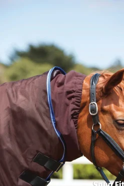 WEATHERBEETA ® ComFiTec™ Ultra Cozi II Detach-A-Neck Medium-Weight Turnout Blanket Charcoal/Blue/White Sale