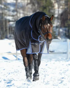 WEATHERBEETA ® ComFiTec™ Ultra Cozi II Detach-A-Neck Medium-Weight Turnout Blanket Charcoal/Blue/White Sale