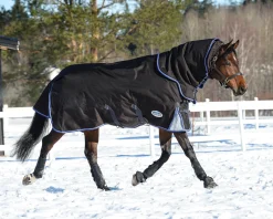 WEATHERBEETA ® ComFiTec™ Ultra Cozi II Detach-A-Neck Medium-Weight Turnout Blanket Charcoal/Blue/White Sale