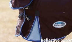 WEATHERBEETA ® ComFiTec™ Ultra Cozi II Detach-A-Neck Medium-Weight Turnout Blanket Charcoal/Blue/White Sale