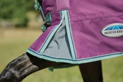 WEATHERBEETA ® Pony ComFiTec™ Premier Free II Detach-A-Neck Medium-Weight Turnout Blanket Purple/Navy/Mint Best