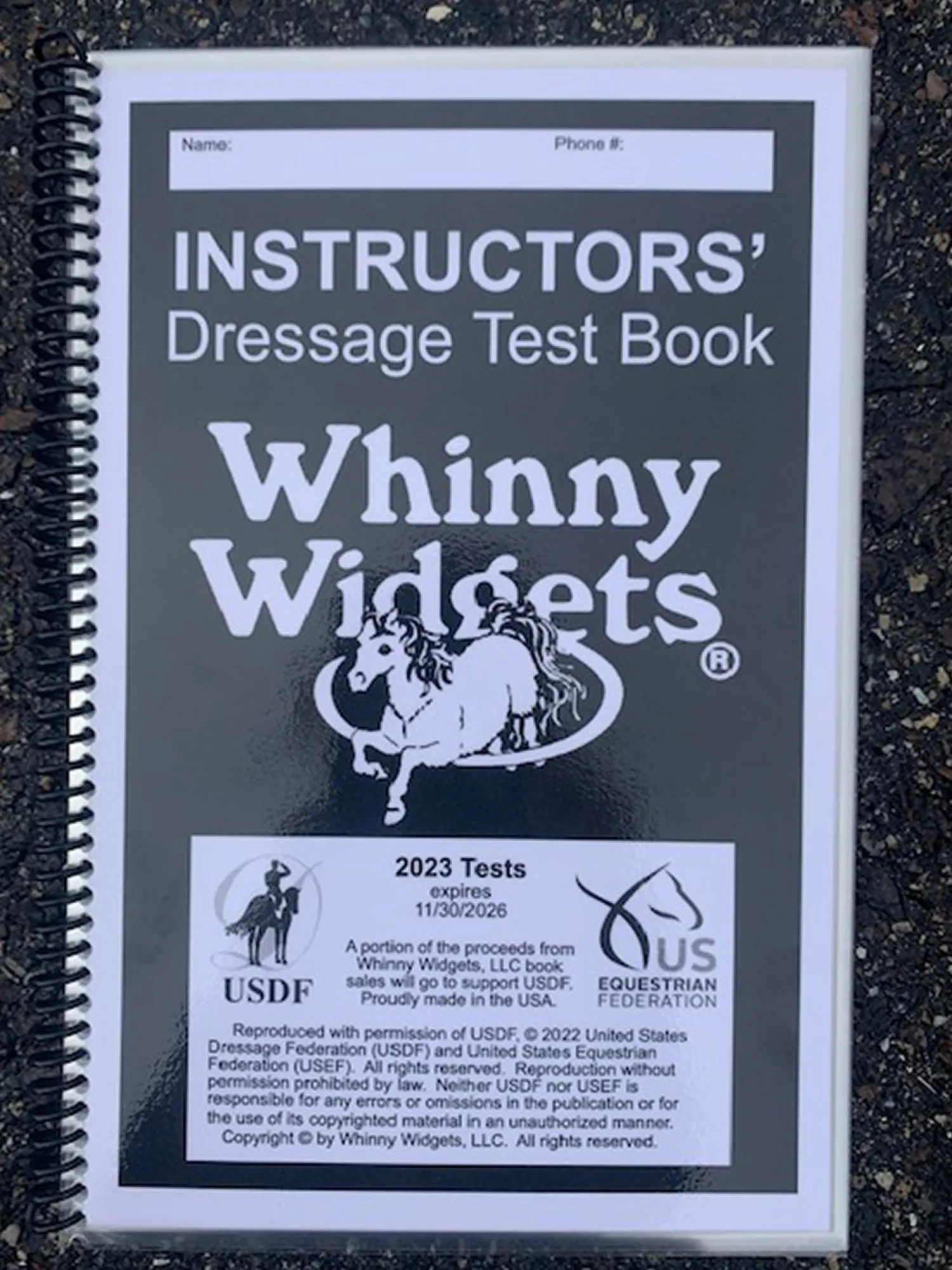 WHINNY WIDGETS ® Instructors’ Dressage Test Book (2023-2027)