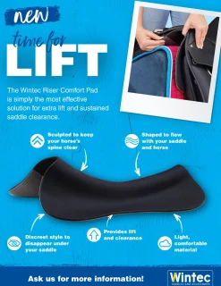 SADDLERY BRANDS INTL Wintec Riser Comfort Dressage & All Purpose Pad Black Clearance